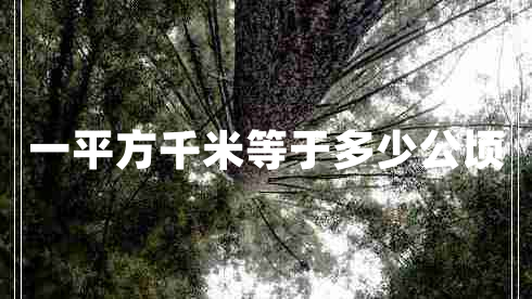 一平方千米等于多少公頃