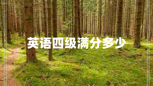 英語(yǔ)四級滿(mǎn)分多少