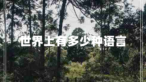 世界上有多少種語(yǔ)言