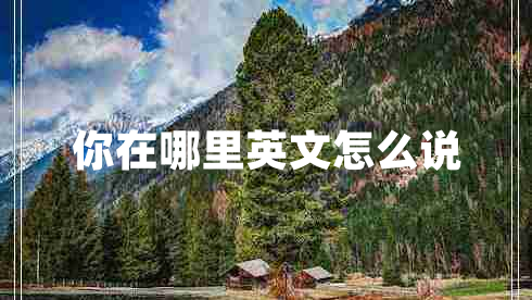 你在哪里英文怎么說