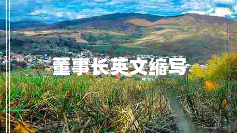 董事長(zhǎng)英文縮寫(xiě)