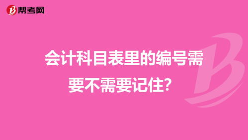 會(huì )計科目需要記憶編號嗎
