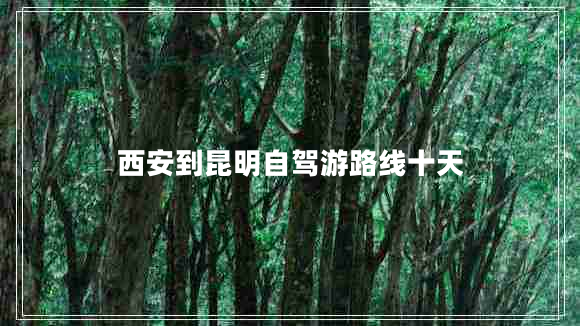 西安到昆明自駕游路線十天