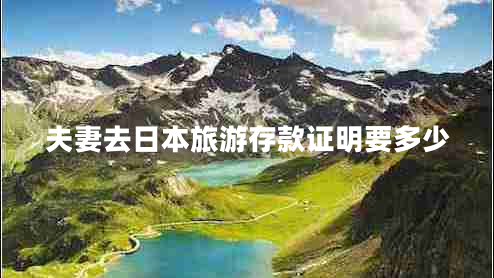 夫妻去日本旅游存款證明要多少