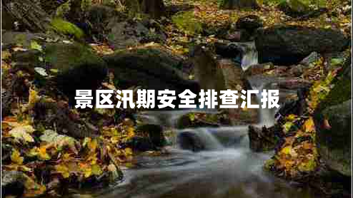 景區(qū)汛期安全排查匯報