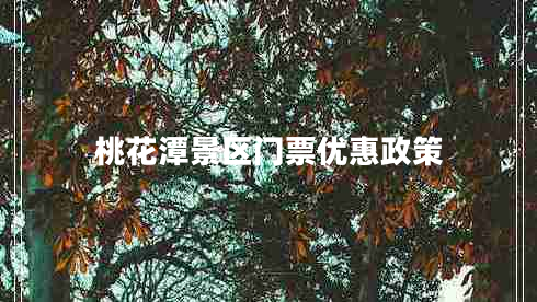 桃花潭景區(qū)門(mén)票優(yōu)惠政策