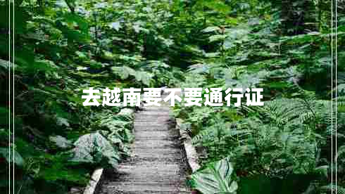 去越南要不要通行證