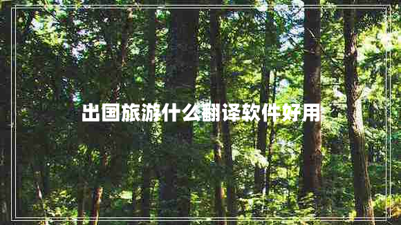 出國(guó)旅游什么翻譯軟件好用