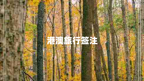 港澳旅行簽注