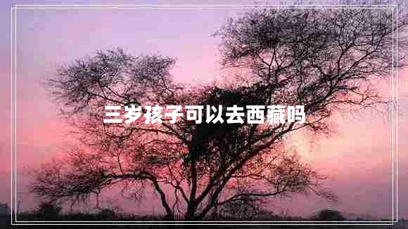 三歲孩子可以去西藏嗎