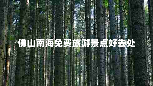 佛山南海免費旅游景點(diǎn)好去處