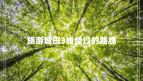 旅游城巴3線經(jīng)過的路線