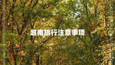 越南旅行注意事項(xiàng)