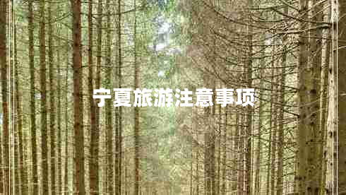 寧夏旅游注意事項(xiàng)