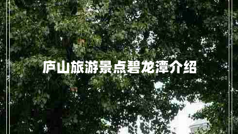 廬山旅游景點碧龍?zhí)督榻B