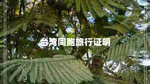 臺(tái)灣同胞旅行證明