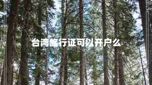 臺灣旅行證可以開戶么