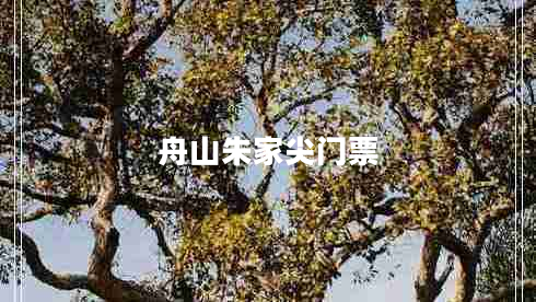 舟山朱家尖門(mén)票