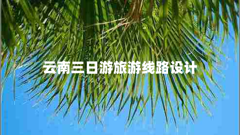 云南三日游旅游線(xiàn)路設計