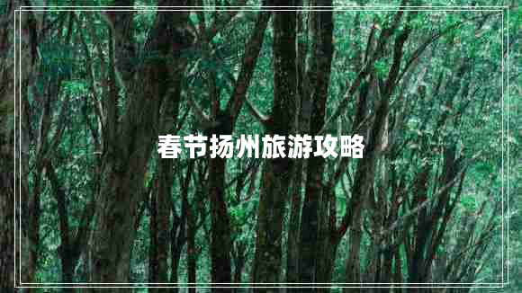 春節揚州旅游攻略