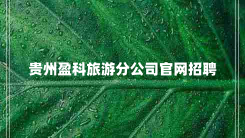 貴州盈科旅游分公司官網招聘