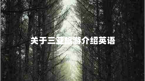 關(guān)于三亞旅游介紹英語