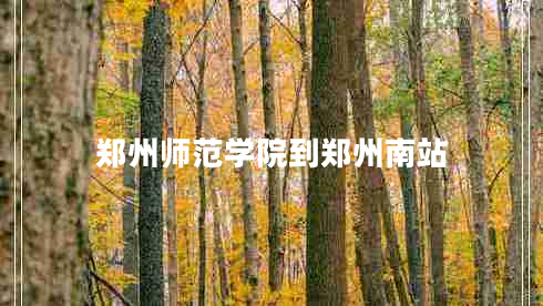 鄭州師范學院到鄭州南站