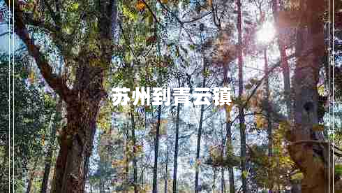 蘇州到青云鎮(zhèn)