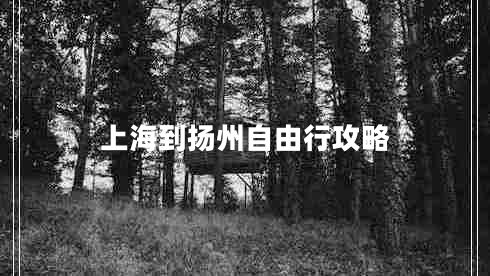 上海到揚州自由行攻略
