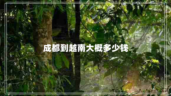 成都到越南大概多少錢