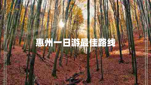 惠州一日游最佳路線(xiàn)