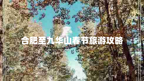 合肥至九華山春節(jié)旅游攻略