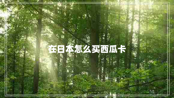 在日本怎么買西瓜卡