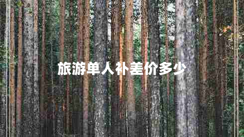旅游單人補差價多少