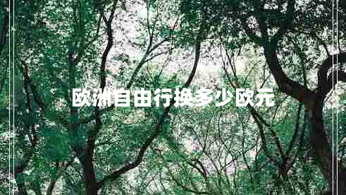歐洲自由行換多少歐元