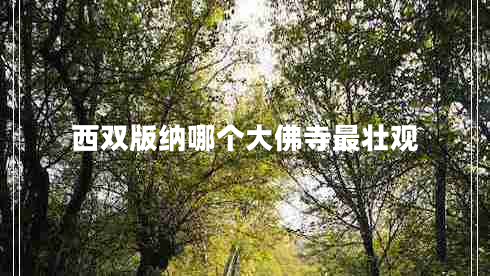 西雙版納哪個大佛寺最壯觀