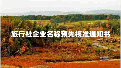 旅行社企業(yè)名稱預(yù)先核準(zhǔn)通知書