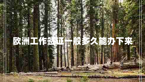 歐洲工作簽證一般多久能辦下來