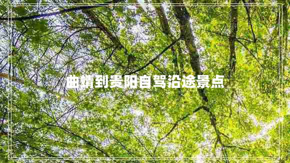 曲靖到貴陽自駕沿途景點
