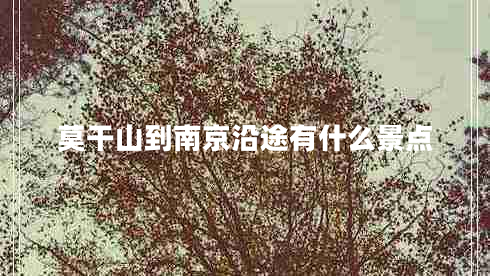 莫干山到南京沿途有什么景點
