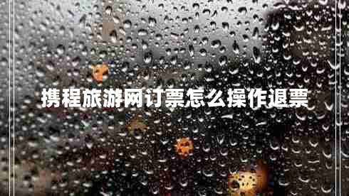 攜程旅游網訂票怎么操作退票