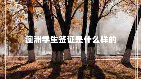 澳洲學生簽證是什么樣的