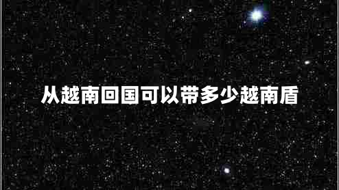 從越南回國(guó)可以帶多少越南盾
