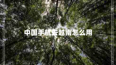 中國手機(jī)去越南怎么用