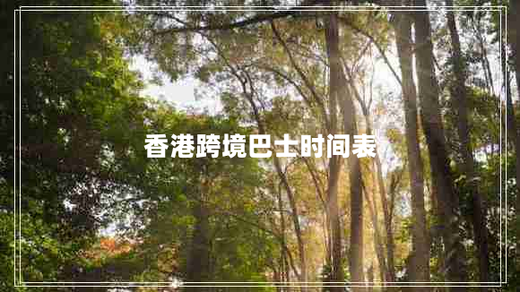 香港跨境巴士時間表