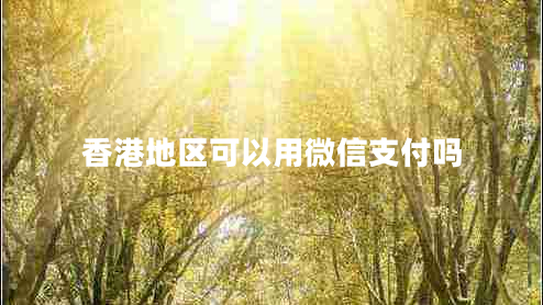 香港地區(qū)可以用微信支付嗎