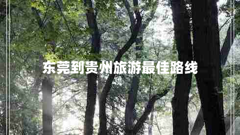 東莞到貴州旅游最佳路線(xiàn)