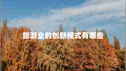 旅游業(yè)的創(chuàng)新模式有哪些