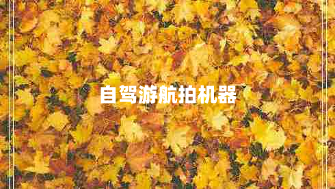 自駕游航拍機器