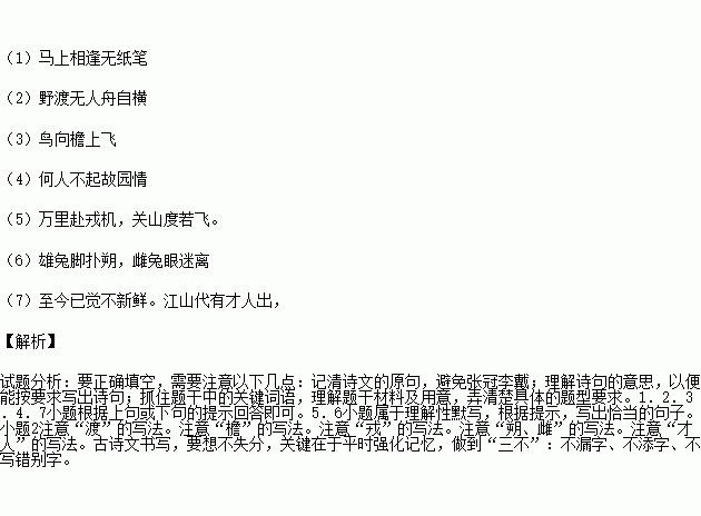 形容傍晚云彩古詩句